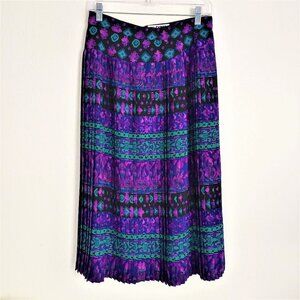 Lydia Vintage Skirt Pleated Size XS/Small Jeweltones